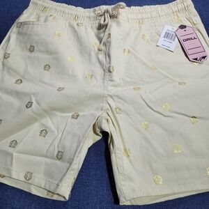 Drill Clothing Mens XL Tiger Print Drawstring Elastic Waist Casual Shorts NWT